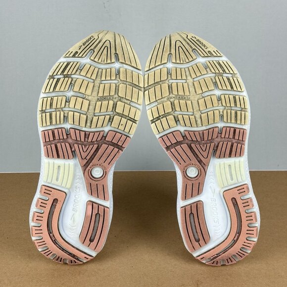 Brooks Ghost 16 Athletic Running Shoes Womens 9 Off White Pink Low Top Lace Up - Picture 7 of 10